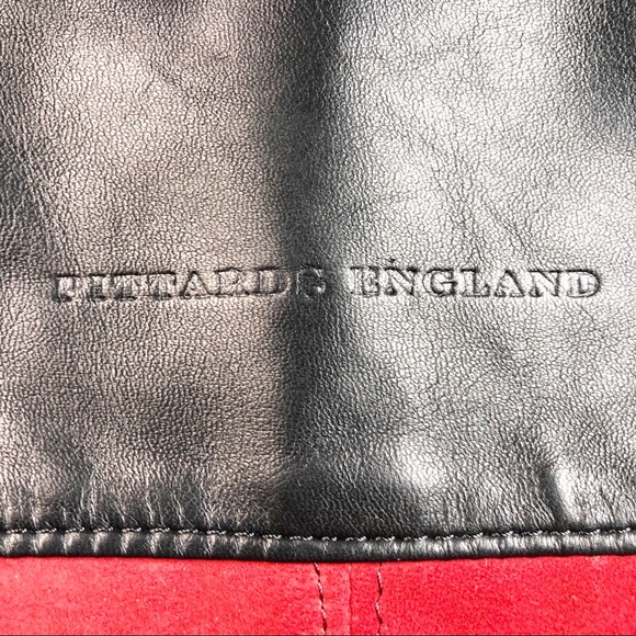 PITTARDS England Leather Suede Book Bag Maroon - Picture 2 of 7